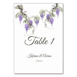 Tarjeta De Mesa Letrero de bienvenida de boda de glicina