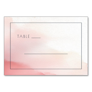 Tarjeta De Mesa Letrero de mesa de acuarela rosa serena