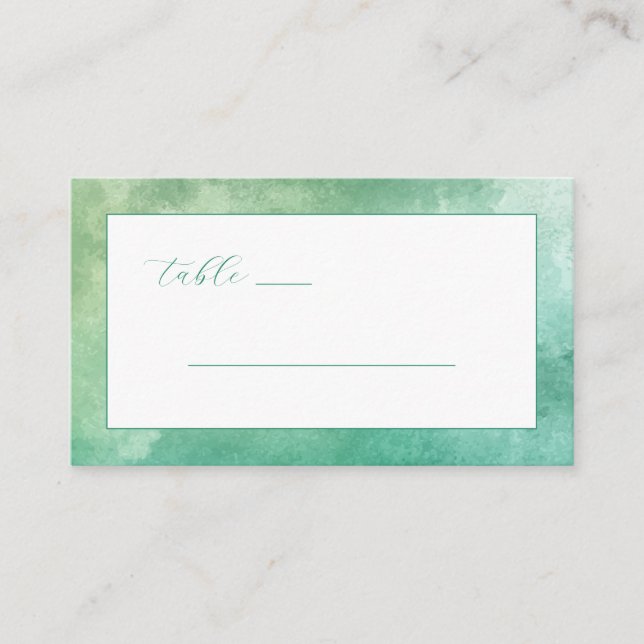Tarjeta De Mesa Letrero de mesa de acuarela verde calmado (Anverso)