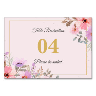 Tarjeta De Mesa Letrero de Mesa de Boda Reservada Floral Rosado Ro