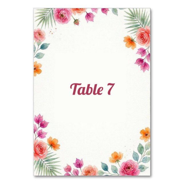 Tarjeta De Mesa Letrero de Mesa de Buganvilla en Flor (Anverso)