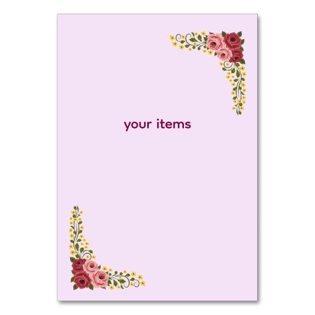 Tarjeta De Mesa Letrero de Mesa en Forma de Toldo (Reverso)