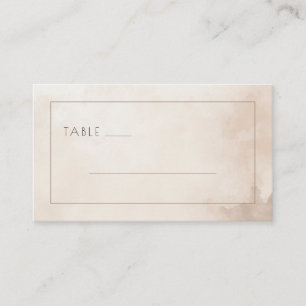 Tarjeta De Mesa Letrero de mesa minimalista beige elegante