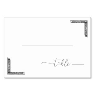Tarjeta De Mesa Letrero de mesa minimalista en negro y blanco