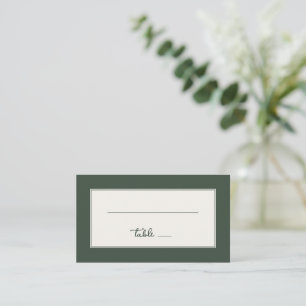 Tarjeta De Mesa Letrero de mesa minimalista verde elegante