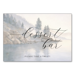 Tarjeta De Mesa Letrero para barra de postres de paisaje de acuare