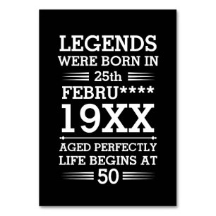 Tarjeta De Mesa Leyendas personalizados nacieron en la edad de mes