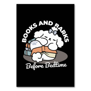 Tarjeta De Mesa Libros y cortezas - Diseño de lectura de perros es