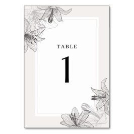 Tarjeta De Mesa Lilies Florales Clásicos Ilustrados