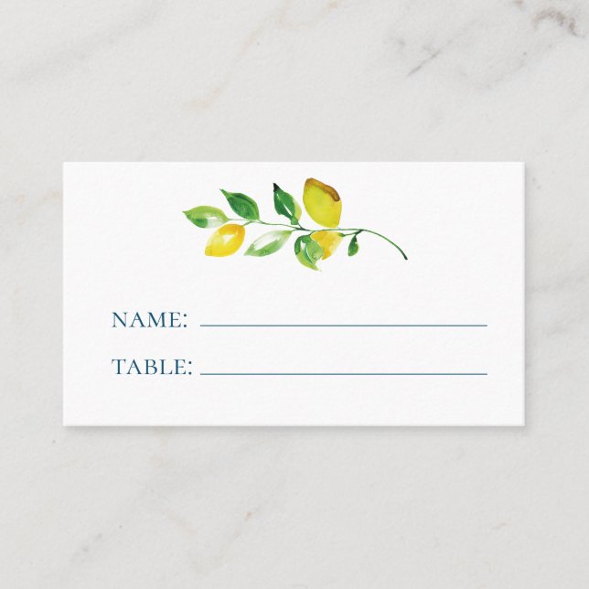 Tarjeta De Mesa Limones y Follaje de Verano (Anverso)