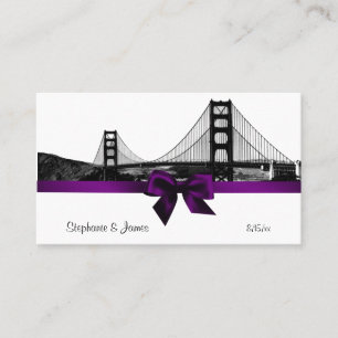 Tarjeta De Mesa Línea De Esquina De San Fran Etched BW Purple Plac
