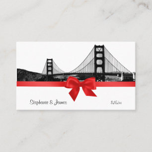 Tarjeta De Mesa Línea de Skyline de San Fran Etched BW Red Place C
