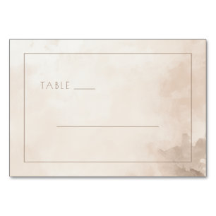 Tarjeta De Mesa Líneas de acuarela beige serenas