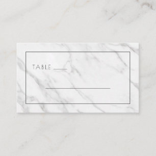 Tarjeta De Mesa Líneas de mármol blanco elegante