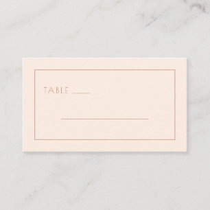 Tarjeta De Mesa Líneas minimalistas de melocotón tranquilo