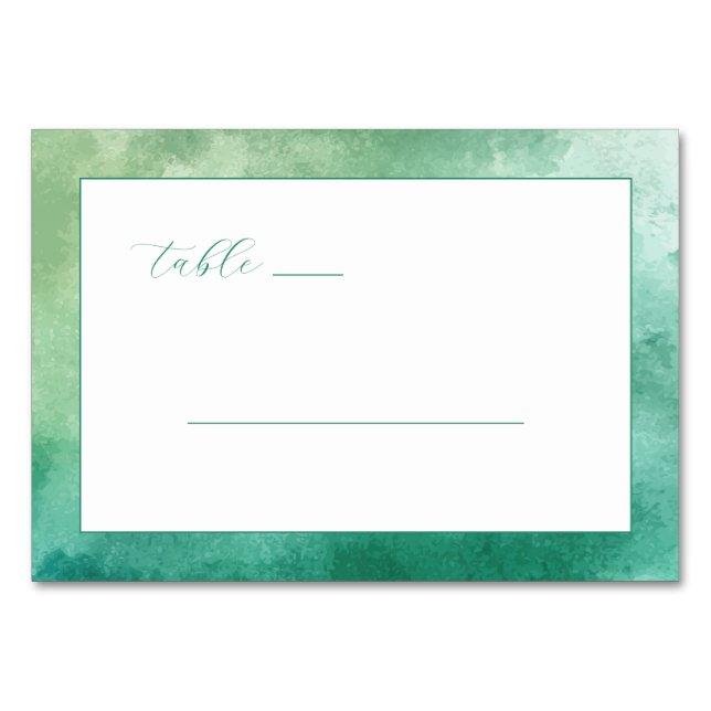Tarjeta De Mesa Líneas minimalistas verdes serenas (Anverso)