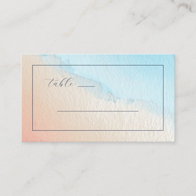 Tarjeta De Mesa Líneas serenas de acuarela pastel (Anverso)