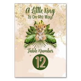 Tarjeta De Mesa Lion Cub Un Pequeño Rey Está En Camino De Baby Sho