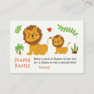 Tarjeta De Mesa Lion Diaper Raffle Tickets