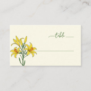 Tarjeta De Mesa Lirio Botánico Amarillo Sereno