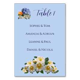 Tarjeta De Mesa Lista de nombres de tabla de boda de tema floral a