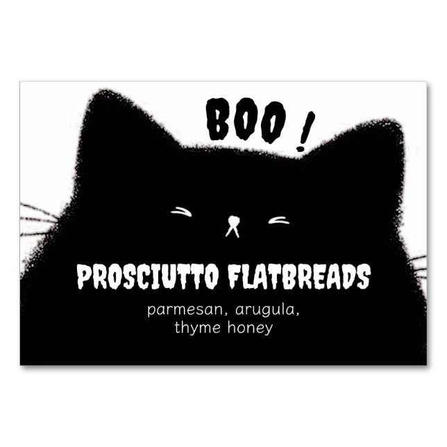 Tarjeta De Mesa Little Boo Halloween Baby Shower Buffet Food Name (Anverso)