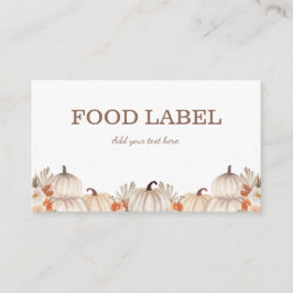 Tarjeta De Mesa Little Pumpkin Food Label Buffet Card