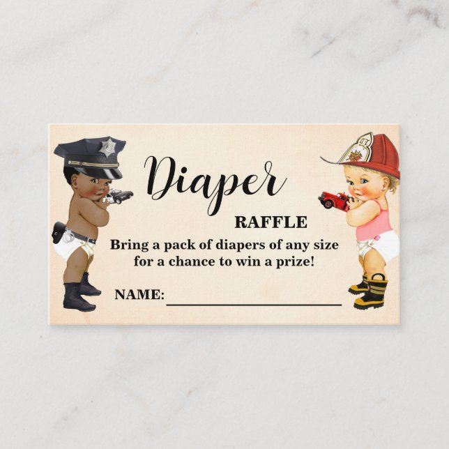 Tarjeta De Mesa Little Recruit Diaper Raffle Ticket Baby Shower (Anverso)