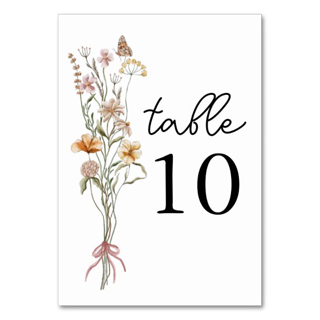 Tarjeta De Mesa Little Wildflower Floral Baby Shower (Anverso)