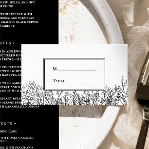 Tarjeta De Mesa Llanura Boda de verde blanco y negro