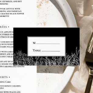 Tarjeta De Mesa Llanura Boda de verde blanco y negro