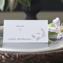 Tarjeta De Mesa Llanura de guirnalda floral tradicional Boda de mo