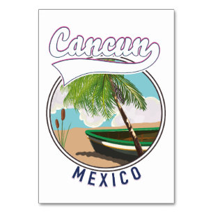 Tarjeta De Mesa Logo de viaje de Cancún México Beach