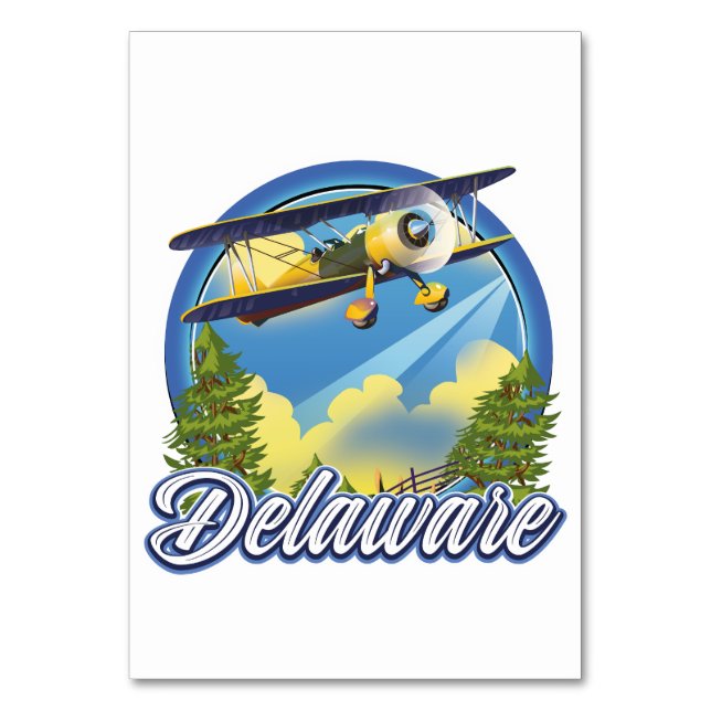 Tarjeta De Mesa Logo de viaje de Delaware (Anverso)