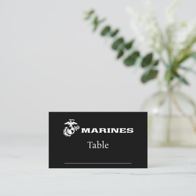 Tarjeta De Mesa Logotipo USMC - Blanco (Anverso de pie)