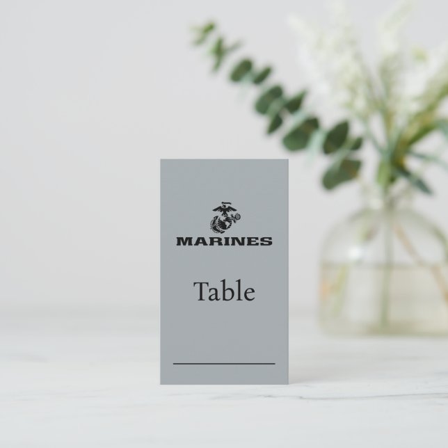 Tarjeta De Mesa Logotipo USMC Logotipo negro apilado (Anverso de pie)