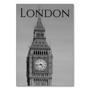 Tarjeta De Mesa Londres Bodas en Blanco y Negro Big Ben