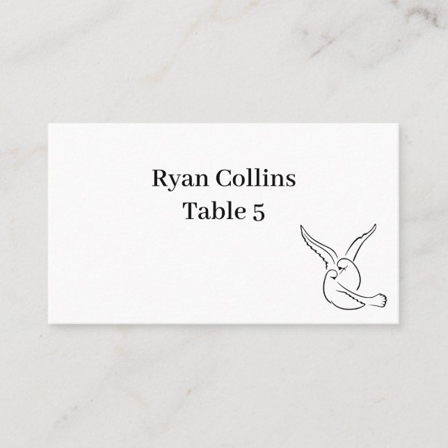 Tarjeta De Mesa Love Birds Place Cards (Anverso)