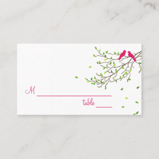 Tarjeta De Mesa Love Birds Table Place Card Magenta Greens