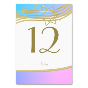 Tarjeta De Mesa Love Song Hearts and Music Bat Mitzvah