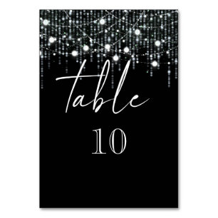 Tarjeta De Mesa Luces colgantes negras y ligeras