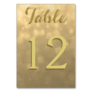 Tarjeta De Mesa Luces de Bokeh de oro