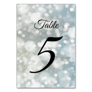 Tarjeta De Mesa Luces de Bokeh Plateado Brillante Fiesta