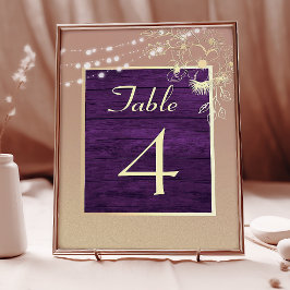Tarjeta De Mesa Luces de Cuerda de Madera Rústica Boda