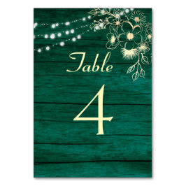 Tarjeta De Mesa Luces de Cuerda de Madera Rústica Boda