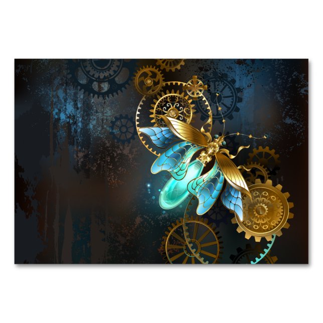Tarjeta De Mesa Luciérnaga de Steampunk (Anverso)