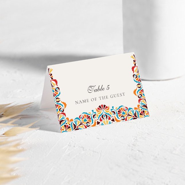 Tarjeta De Mesa Lujo Caprichoso Frontera de Estilo Floral Marfil B (Subido por el creador)
