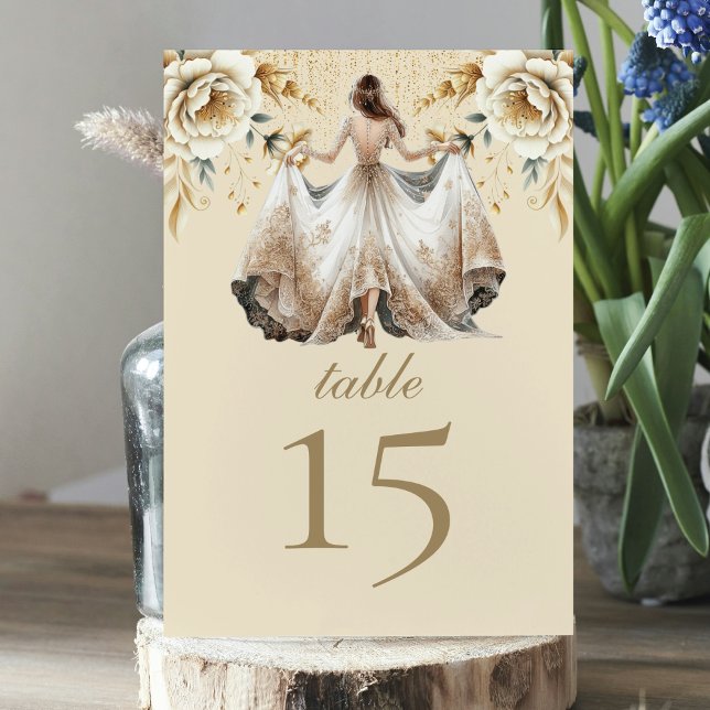 Tarjeta De Mesa Lujo de Marfil y Gold Quinceañera (Subido por el creador)