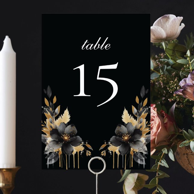 Tarjeta De Mesa Lujo Negro Oro Estilo Mexicano Quinceañera (Subido por el creador)