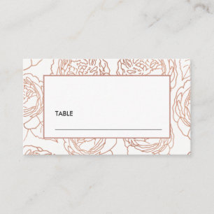 TARJETA DE MESA LUXE ELEGANTE ROSA ROSADO ORO FLORAL BODA